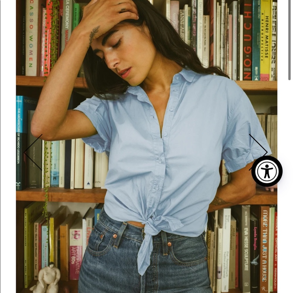 Nation Ltd Katherine top in blue glass slipper L